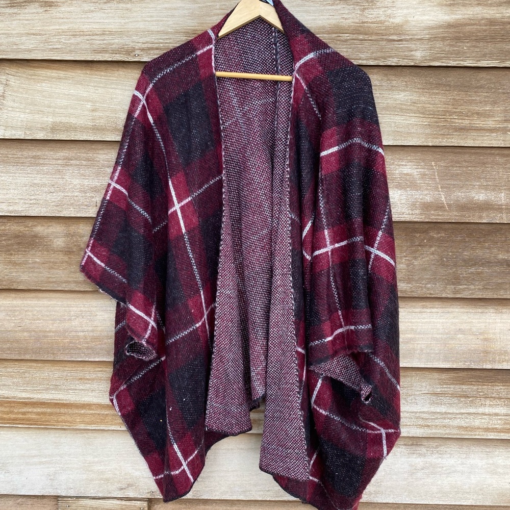 Atmosphere Plaid Poncho
